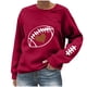 thumbnail image 3 of TaTaai Women Crew Neck Baseball Print Long Sleeve Drop Shoulder Hoodie Casual Fashion Top Ladies Daily Lounge Work Wear Soft Warm Breathable No Fading Versatile Top Gift, 3 of 4