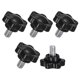 thumbnail image 1 of Uxcell 5-Pack de perillas de sujeción en estrella, tornillo de ajuste manual 1/4"-20 x 8mm para maquinaria, electrónica, muebles y base de paraguas [Negro], 1 of 1