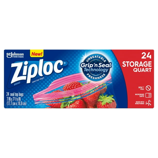 Ziploc Storage Bags Quart, 24 ct - Walmart.com - Walmart.com