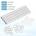 thumbnail image 3 of Uxcell 28Pcs 7.9" Lamp Pipe Nipples Kit with Hex Nuts Washers, 1/4" Fine Threaded Hollow Tube Repair Hardware Fasteners Assortment for Assembly Chandelier Ceiling Lamp DIY, Silver, 3 of 6
