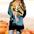 thumbnail image 1 of ICHUANYI Liquidación Blusa de manga larga para mujer, informal, con estampado de Halloween ICHUANYI WER202308253084, 1 of 6