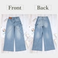 thumbnail image 4 of Sidefeel Wide Leg Denim Jeans for Womens High Waist Distressed Baggy Boyfriend Jeans Pants, 4 of 9