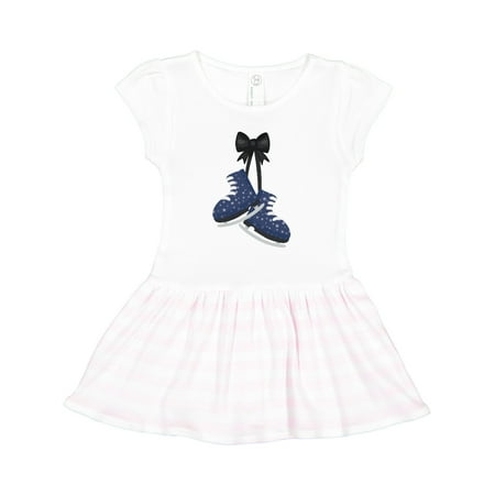 

Inktastic Ice Skates Ice Skating Stars Gift Toddler Girl Dress