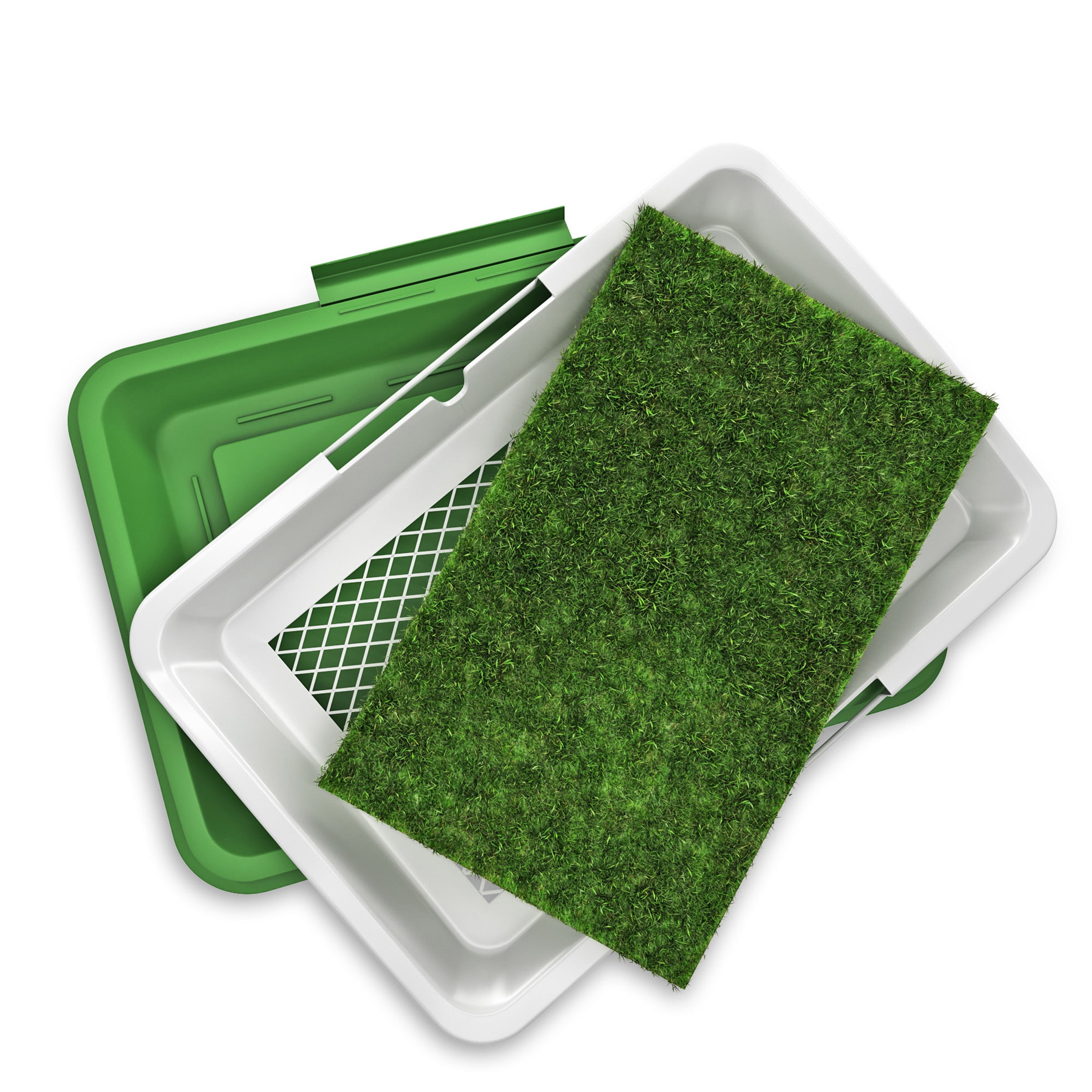 Petmaker Reusable 4-Layer Artificial Grass Puppy Dog Potty Pad with Tray - Large, 20x30