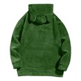 thumbnail image 6 of YueHuiYing Men's 2 Piece Long Sleeve Solid Color Hooded Sweatshirt With Elastic Waistband And Drawstring Shorts Lining Set, 6 of 9