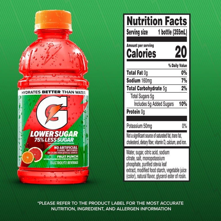 Gatorade Lower Sugar Fruit Punch, 12 fl oz, 12 Pack photo 6