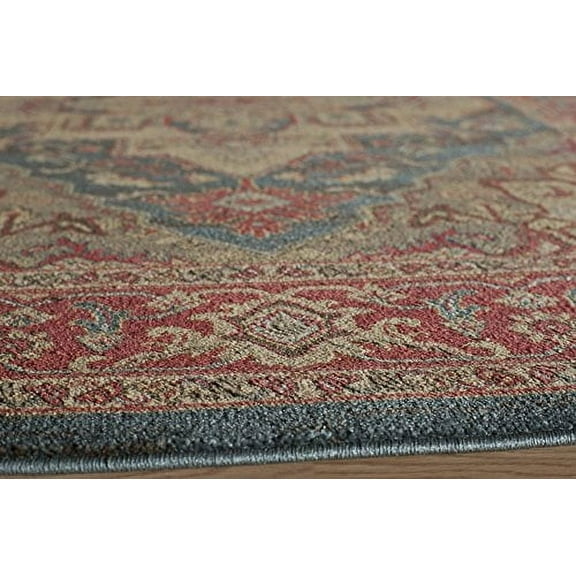 Momeni  Ghazni Traditional Medallion Area Rug Navy 2'3" x 7'6" Runner 8' Runner Indoor,Runner Rectangle,Runner