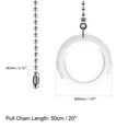 thumbnail image 2 of Uxcell 20 inch Nickel Finish Fan Light Lighting Accessories Pull Chain 50mm Clear Crystal Circle Pendant 2Pcs, 2 of 6