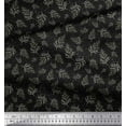 thumbnail image 3 of Soimoi BlackPolyester Crepe Fabric Cedar Leaves Printed Craft Fabric by the Yard 42 Inch Wide, 3 of 3
