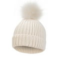 thumbnail image 3 of Daznico Winter Knitted Baby Hat with Ear Flaps Extra Warm Yarn Beanie Pom Poms Boys Girls Cold Weather Cap, 3 of 3
