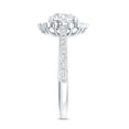 thumbnail image 3 of Rosec Jewels Lab Diamond Vintage Engagement Ring with Halo (8 mm, EF-VS Quality), 14K White Gold, US 6.50, 3 of 8