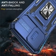 thumbnail image 6 of Allytech for Motorola Moto G Stylus 5G 2023 Phone Case with Ring Holder & Slide Camera Cover, Ring Kickstand Drop Proof Magnetic Heavy Duty Rugged Hybrid Case Cover for Moto G Stylus 5G 2023, Navyblue, 6 of 7
