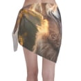 thumbnail image 2 of KLL Sunset Daisy Dog Print Women's Sarong Coverups Short Bathing Suit Wrap Skirt Beach Wrap Swimsuit Cover Ups, 2 of 6