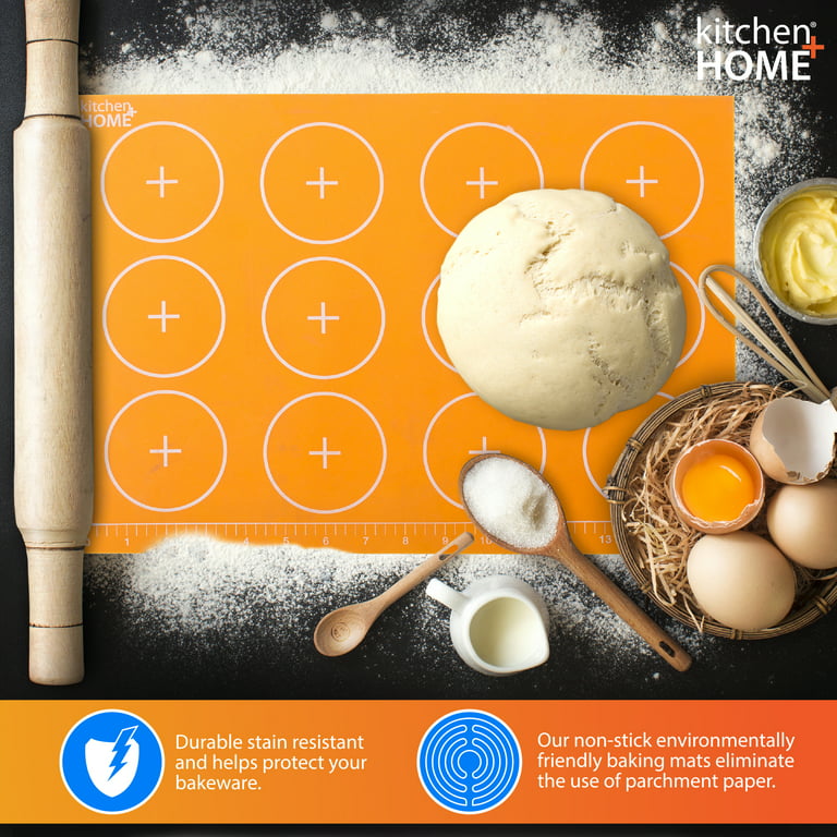 KPKitchen Silicone Baking Mat Set of 5 - 2 Half Sheets + 1 Quarter + 1 Round & 1 Square Size Silicone Baking Sheet - Nonstick & Easy to CL
