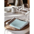 thumbnail image 6 of Blue Brown Morocco Cloth Napkins Set of 6 Reusable Dinner Napkins, Geometric Stripes Aqua Stitching Cocktail Napkin Washable Table Napkins for Wedding/Holiday Party/Baby Shower 20"x20", 6 of 7