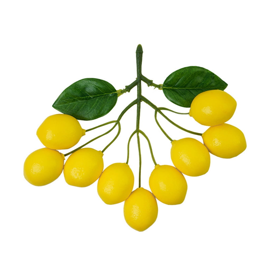 Artificial Lemons String, Vivid Faux Lemon Plastic Fake Yellow Lemon Fake Fruit