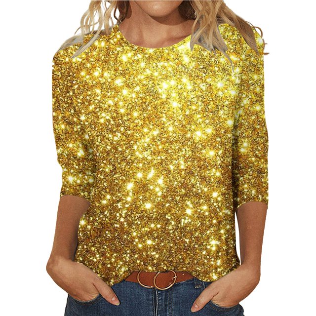 Clearance! Lisingtool Women's T Shirt Design Three Sleeved Round Neck Fashion Top