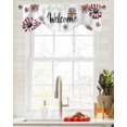 thumbnail image 5 of Tie Up Valance Curtain for Kitchen, Independence Day Red Daisy Rod Pocket Short Curtains Adjustable Tie-Up Shade Valances, Patriotic Stripes and Stars Window Treatment for Bathroom Living Room Bedroom, 5 of 7