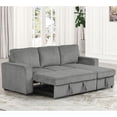 thumbnail image 3 of Furniture of America Liven Right Hand Facing Corduroy Indoor Pull-out Sleeper Sectional, Gray, 3 of 5