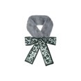 thumbnail image 1 of Allegra K Women's Leopard Ribbons Faux Fur Wrap Collar Scarf Plush Neck Scarves, 1 of 5