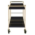 thumbnail image 2 of OSP Home Furnishings Alios Modern Serving Cart, Black Gloss Finish and Gold Frame, 2 of 2