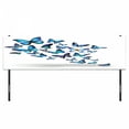 thumbnail image 3 of Butterflies Headboard, Group of Flying Butterflies Natural Botanic Parks Springtime, Upholstered Decorative Metal Bed Headboard with Memory Foam, King Size, Blue Sky Blue Black, by Ambesonne, 3 of 4