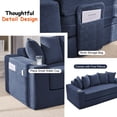 thumbnail image 2 of Leumius 76" Convertible Sofa Bed,Corduroy Boneless Couch with Cup Holders & Pocket,2-in-1 Sleeper Sofa Pull-out Couch Bed with 5 Pillows, Living Room, Small Spaces, Bedroom, No Assembly,Blue, 2 of 5