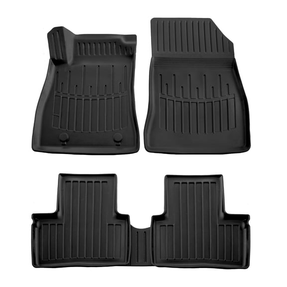 3D Floor Mats for 2011-2017 Nissan Juke Heavy Duty, Custom Fit, All Weather Liner Front & 2nd Row Ful Set Rubber, Black