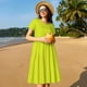 thumbnail image 4 of Balery Yellow Vestidos sueltos de manga corta para mujer, vestidos de verano 2025, vestidos casuales de corte A con vuelo., 4 of 6