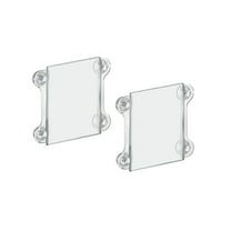 Azar 8 1/2" x 5 1/2" Acrylic Sign Holder With Suction Cups Clear 2/Pk 106626