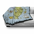 thumbnail image 3 of Island Map Soft Flannel Fleece Throw Blanket, Treasure Island Skull Nautical Design Pirate Theme Fictional Fish Kids Theme, Cozy Plush for Indoor and Outdoor Use, 60" x 80", Multicolor, by Ambesonne, 3 of 6