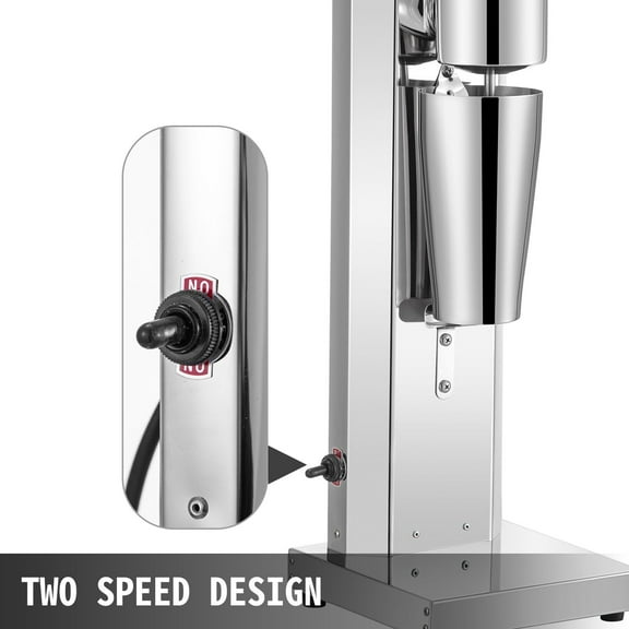 800ml Large Capacity Milkshake Maker, 180W Electric Stainless Steel Blender, 2-Speed Adjustable, Silver Single-Head Shake Machine for Thick Shakes