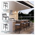 thumbnail image 2 of LeisureMod Patio Bar Stool in Powder-Coated Aluminum Frame with Removable Cushion Low Open-Back Design and Footrest Chelsea Collection in Light Grey, 2 of 11