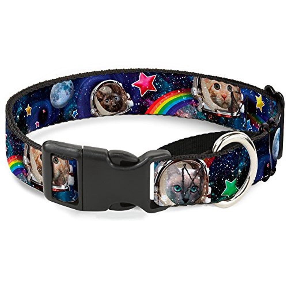 Buckle-Down Astronaut Cats In Space Rainbows Stars Martingale Dog Collar