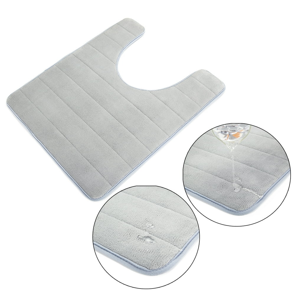 Bathroom Mats,UShaped Contour Memory Foam Toilet Mat,NonSlip Backing