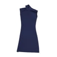 thumbnail image 4 of Vestido ajustado a escala 1/6, minivestido corto con cuello simulado, elegante vestido de verano en miniatura. azul oscuro, 4 of 9