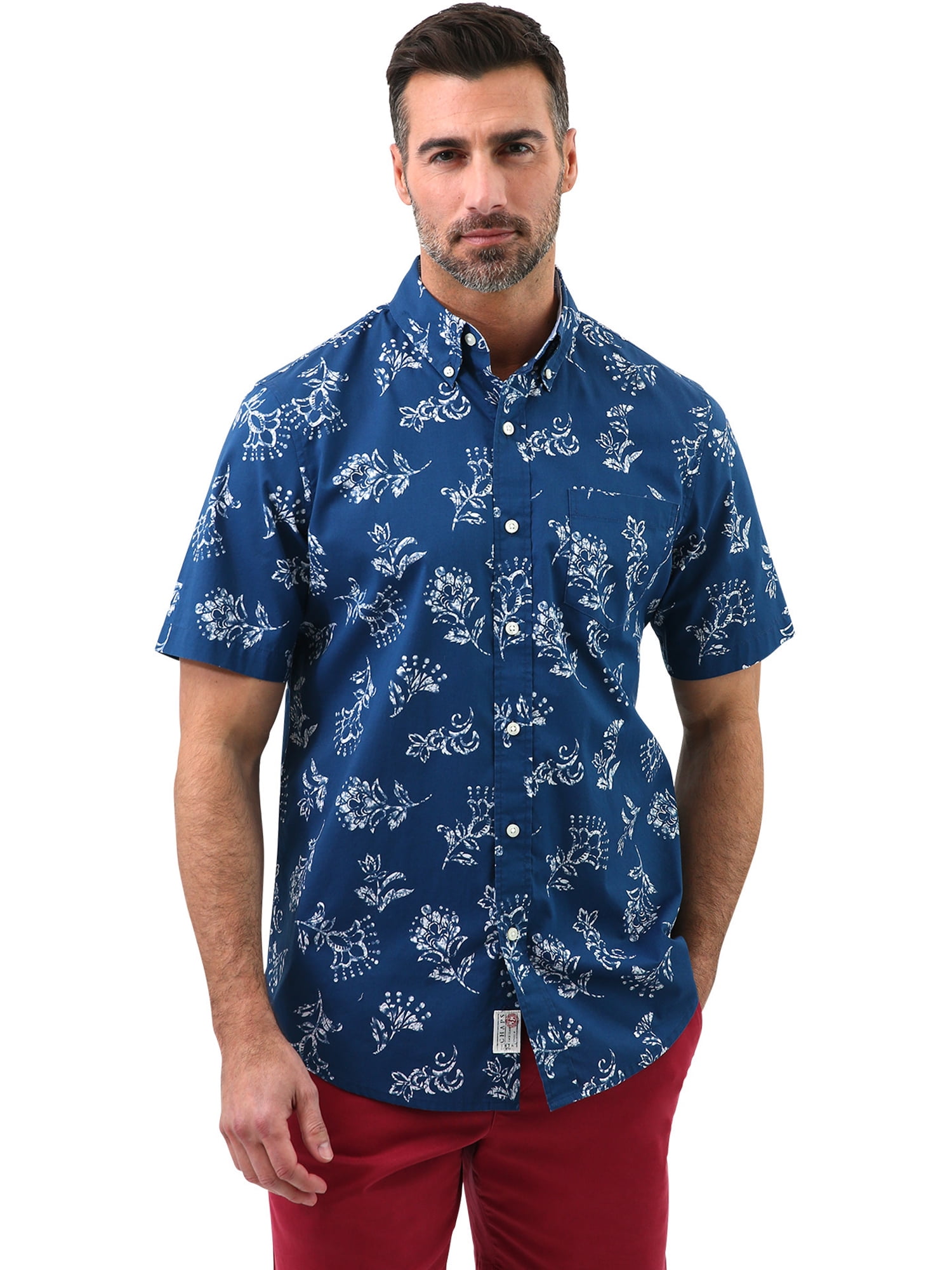 Chaps Men's Short Sleeve Stretch Woven Shirt, Sizes XS-4XB - Walmart.com