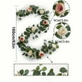 thumbnail image 3 of Artificial Flower Garland 11.8Ft Rose Floral Vine | Realistic Silk Roses & Gypsophila | Lifelike Greenery Decorative Rattan | For Wedding Party Home Table Runner Wall Décor | 2 Pack, 3 of 9