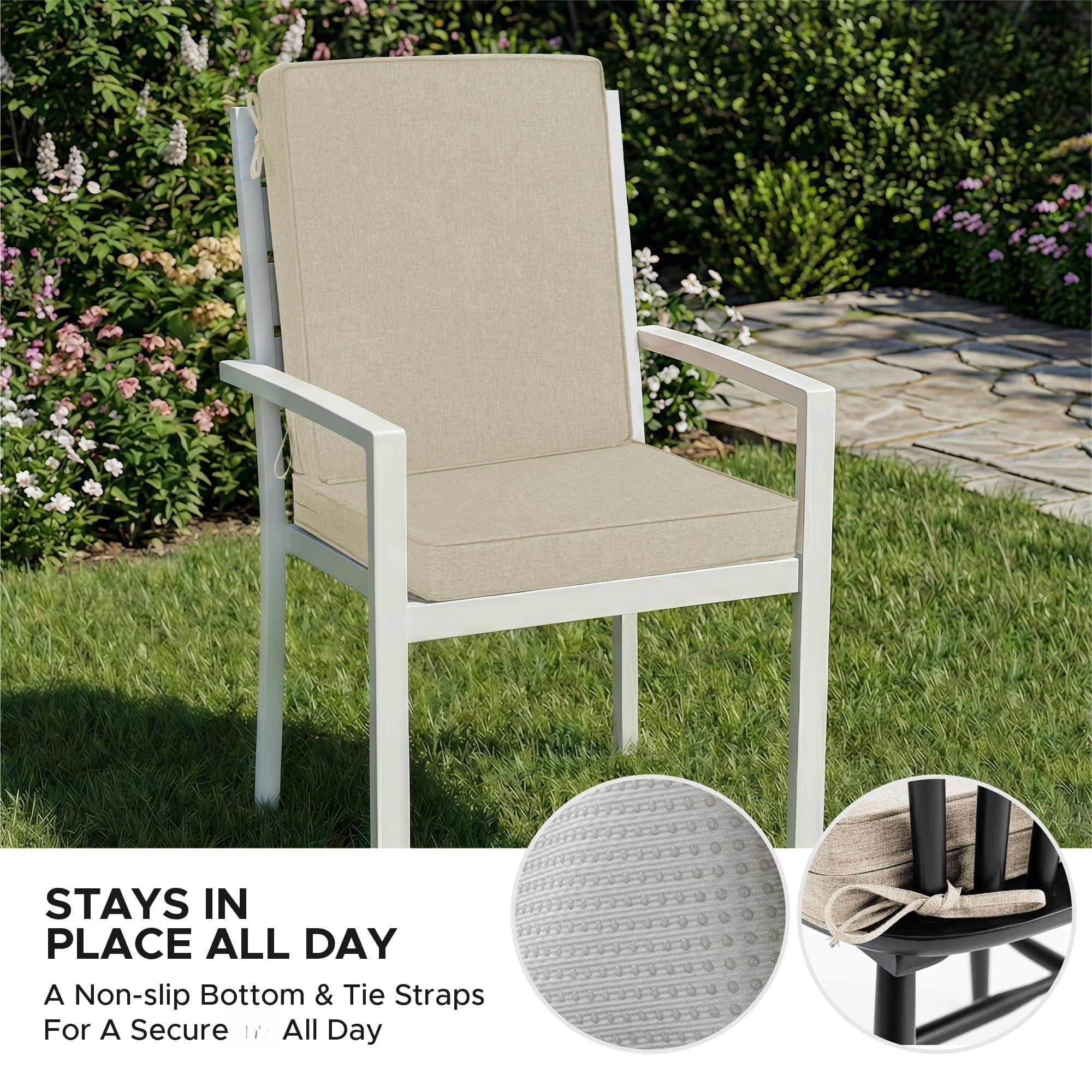 Outdoor Chair Cushions 18" x 16.5" 1 Pack Beige Patio Furniture Seat Replacement
