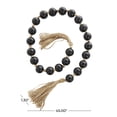 thumbnail image 3 of DecMode Handmade Round Black Glass Garland with Tassel with Knotted Brown Jute, 3 of 17