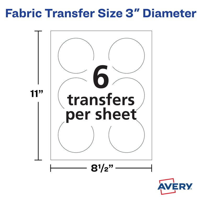 Avery Heat Transfer Paper for Dark Fabrics, 8.5x11