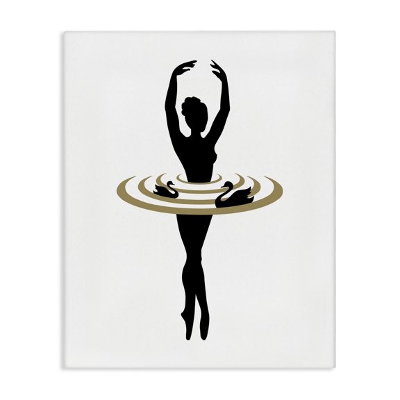 Stupell Industries Contemporary Simple Ballet Ballerina Swan Dance Silhouette Canvas Art, 16 x 20, by Bellassai Art