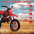 thumbnail image 3 of Gpower 49cc Dirt Bike for Kids 6-15,2-Stroke Gas Powered Mini Dirt Bike,1.5L Fuel Capacity,1-Seater,Red, 3 of 7