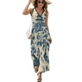thumbnail image 2 of Vintage Blue Chinoiserie Toile Boat Dress Summer Street Style Bohemia Long Dresses Female Sleeveless Printed Maxi Dress, 2 of 9