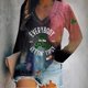 thumbnail image 1 of MHFRRA Camiseta de Manga Larga con Cuello En V y Estampado del Día de San Patricio Multicolor, 1 of 3