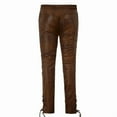 thumbnail image 3 of Comfortable Casual Brown Color 100% Lambskin Leather Motorcycle Atheletic Pant For Men Size -28, 3 of 4