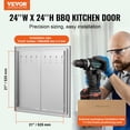 thumbnail image 2 of VEVOR BBQ Access Door, 24W x 24H Inch Double Outdoor Kitchen Door, Stainless Steel Flush Mount Door, Double Wall Vertical Door with Handles and Hooks, for BBQ Island, Grilling Station, 2 of 9