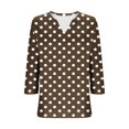 thumbnail image 6 of LADIGASU Ladies' Printed V-neck Three Quarter Sleeve 3/4 Sleeve T-shirt, 6 of 6