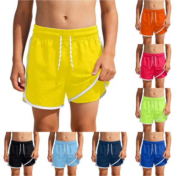 Bigetiay Boy Summer Casual Double Layered Solid Swimsuit for Ages 9 16, Size 14-15 Years