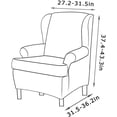 thumbnail image 2 of 2 Piece Stretch Wingback Chair Cover Jacquard Wing Chairs Slipcover with Elastic Bottom Red One Size, 2 of 8